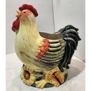 Susan Winget for Cracker Barrel Rooster & Sunflower Utensil Holder Planter